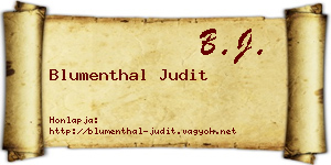 Blumenthal Judit névjegykártya